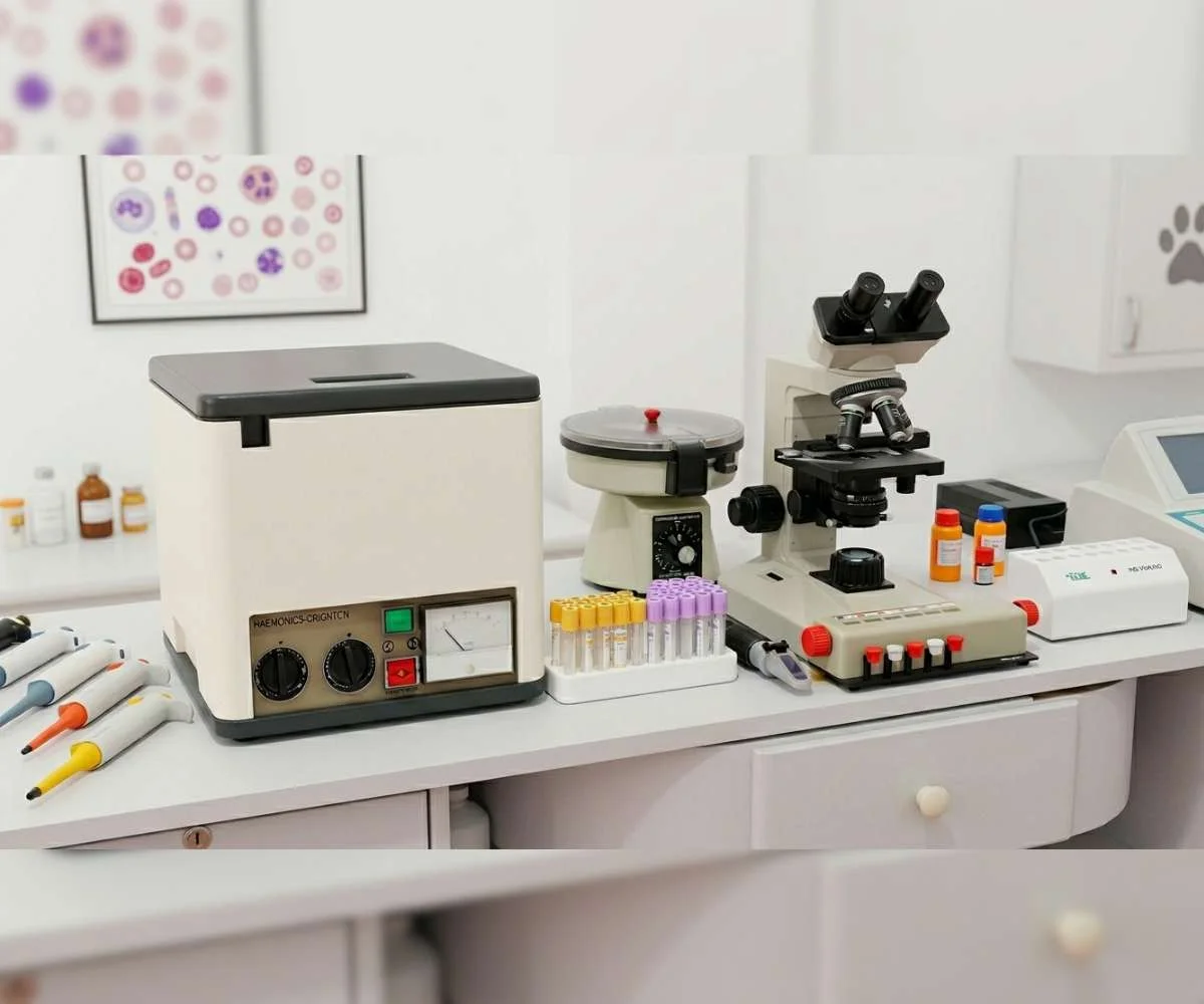 equipos de laboratorio clínico veterinario para análisis de muestras en mascotas