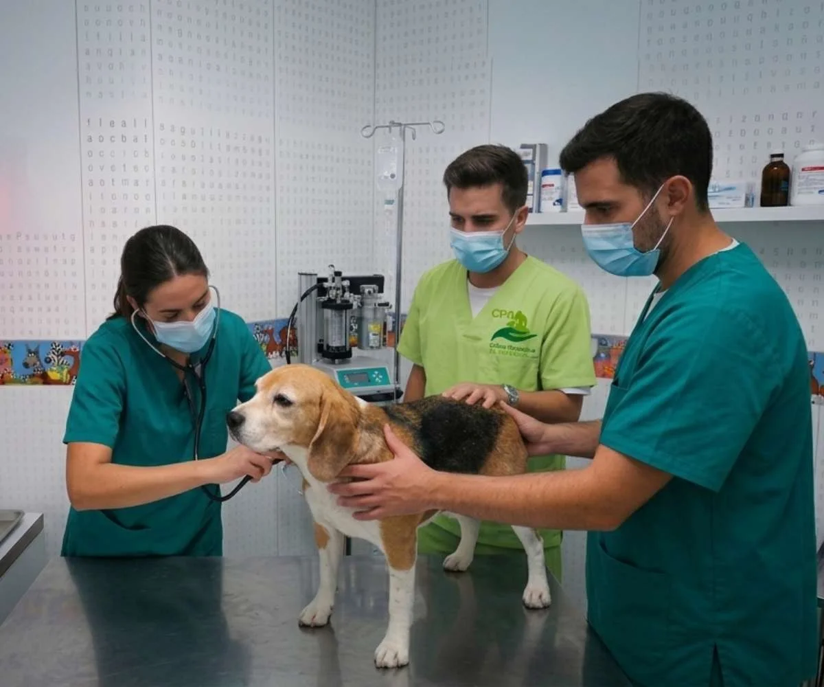 equipo veterinario atendiendo perro en urgencias veterinarias 24 horas en bogota